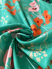  Floral Lantern Sleeve Maxi Dress
