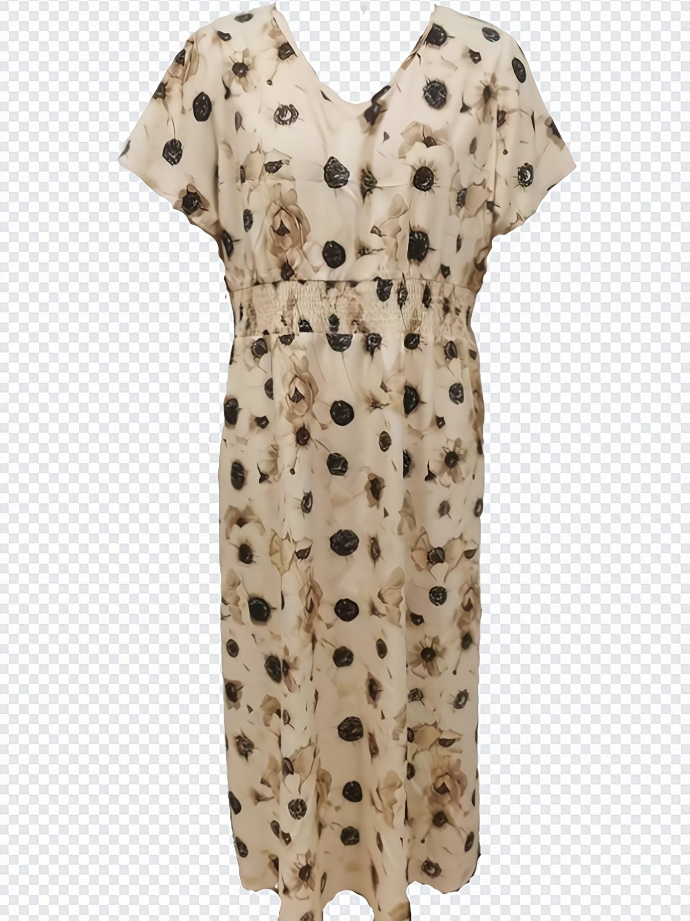  Floral Print V-Neck Maxi Dress