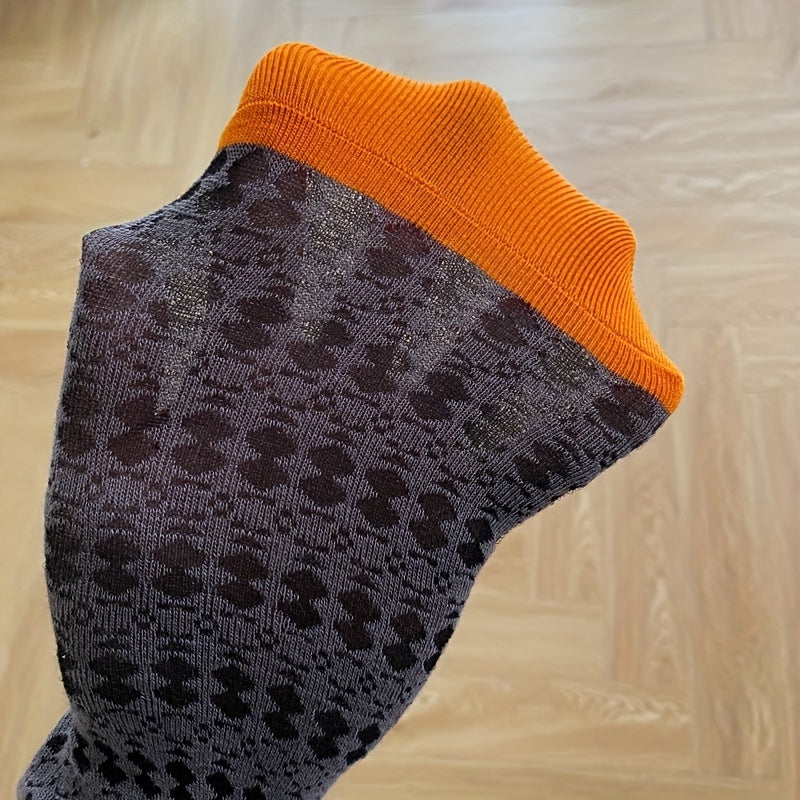 Colorblock Crew Socks, Breathable Mid Tube Stockings