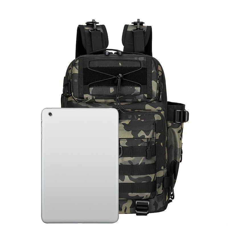 Fishing Tackle Storage Bag with Water Bottle & Rod Holder