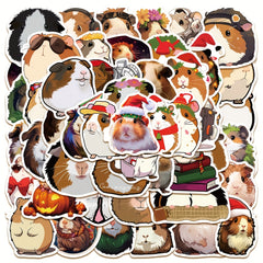 50pcs Cartoon Guinea Pig Stickers Waterproof Laptop Cup Phone Decoration
