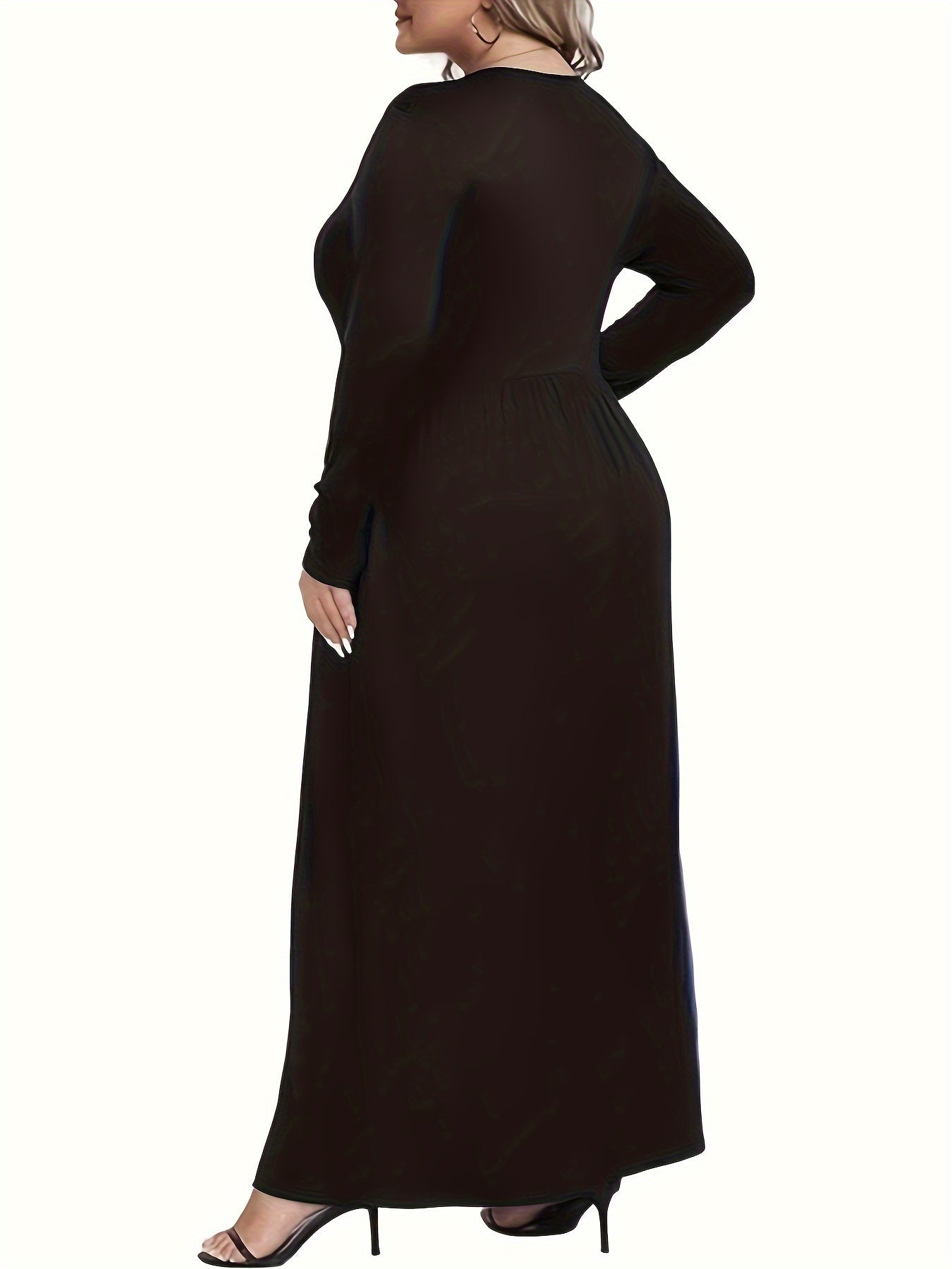  Long Sleeve Maxi Dress With Pockets