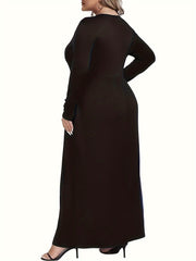  Long Sleeve Maxi Dress With Pockets
