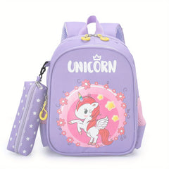 Unicorn Skateboard Dinosaur Children's Backpack + Pencil Case