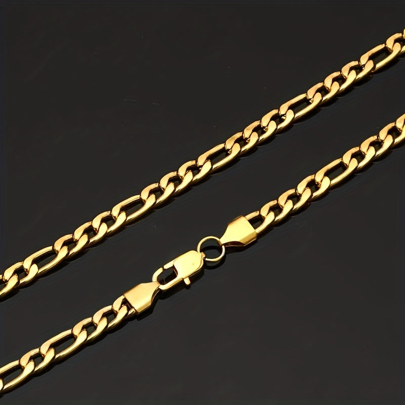 Golden Titanium Steel Chain Necklace Hip Hop Jewelry