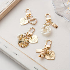 Ocean Style Keychain for Women Metal Love Bag Phone Car Key Pendant