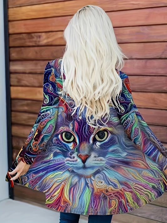  Animal Print Long Sleeve Cardigan