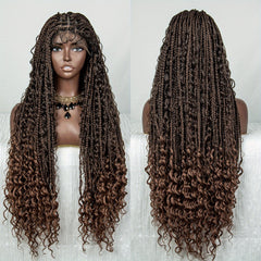 100 Density 9 6 Lace Front Butterfly Braid Wig