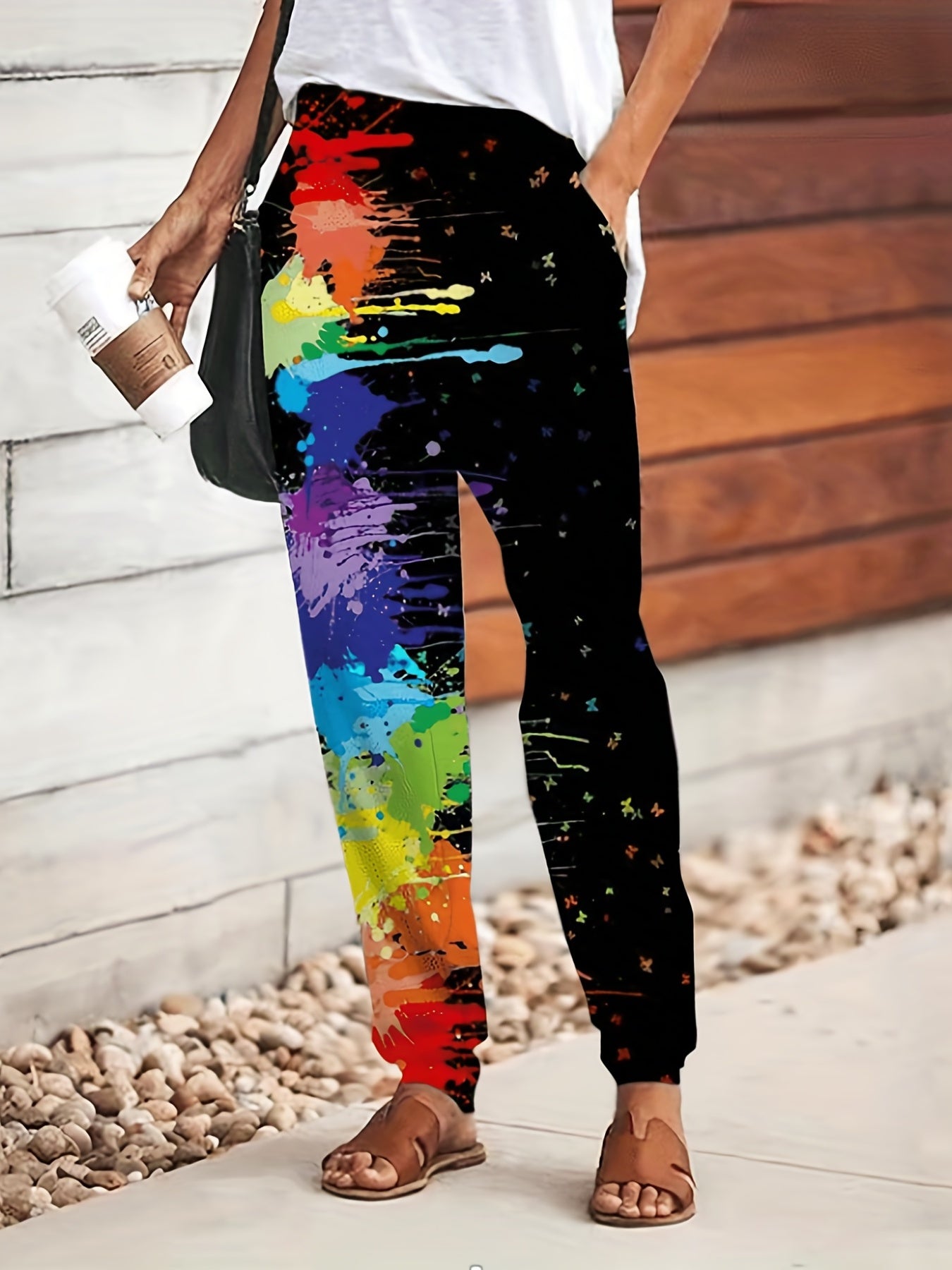 Graphic Print Pants Casual Every Pants Women's Clothing