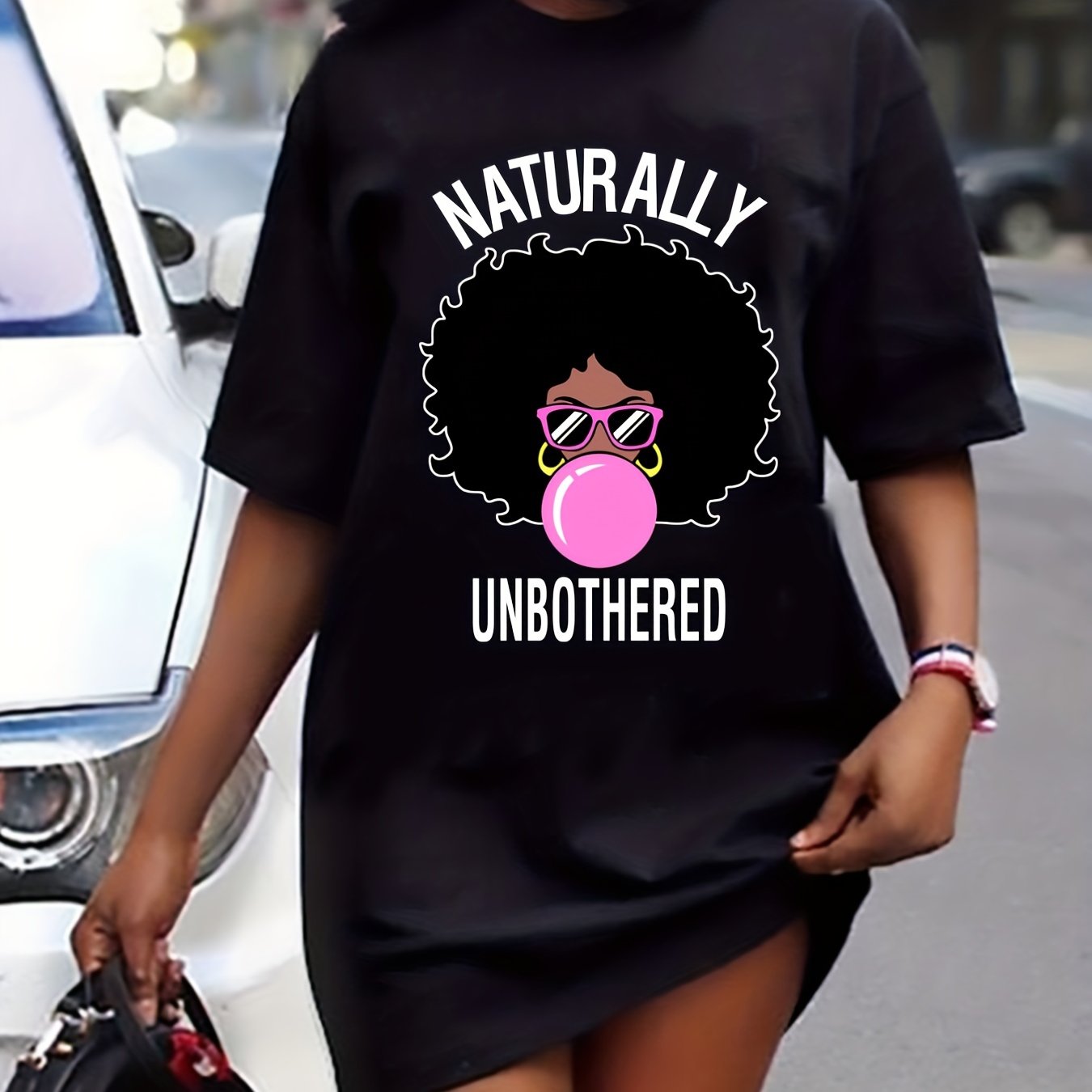  Women's Cartoon Print Short Sleeve Casual Dress