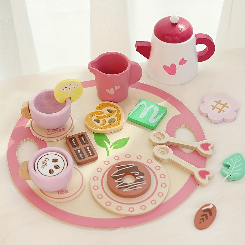 Wooden Children's Playhouse Tea Set Toy