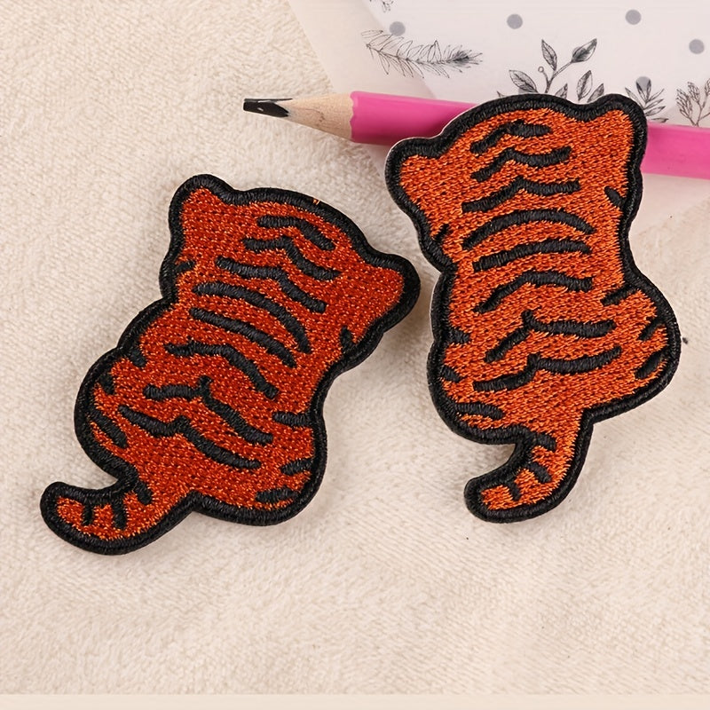 6pcs Tiger Embroidery DIY Patch for Clothes Backpack Hat