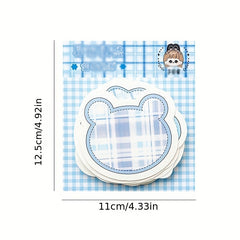 100 Sheets Cartoon Shaped Note Paper Plaid Stripes Memo Paper