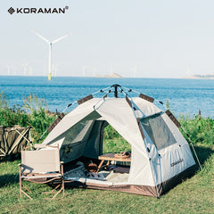 KORAMAN 3 4 Person Pop Up Outdoor Tent Waterproof & Windproof