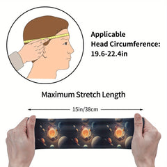 Galactic Inspired Unisex Sports Headband Sweat Wicking Polyester
