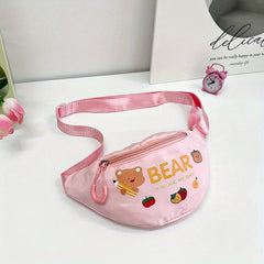 Cartoon Bear Graphic Chest Bag Messenger Bag Lightweight Waist Bag