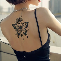 Butterfly & Flower Pattern Temporary Tattoo Waterproof Long Lasting Tattoo