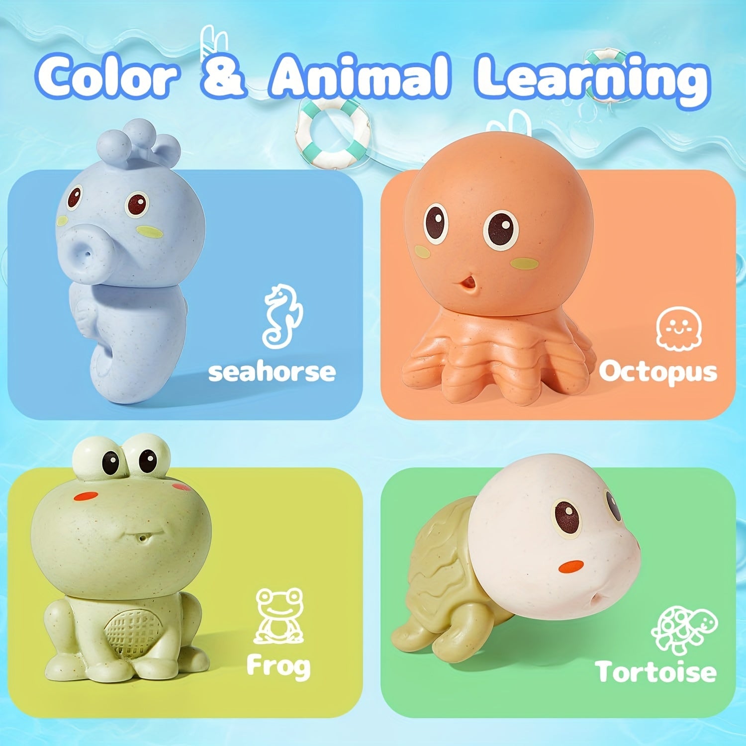Ocean Animal Model Bath Toys for Babies & Toddlers