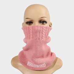 Women's Embroidered Winter Neck Warmer Infinity Scarf Fleece Knit Mask