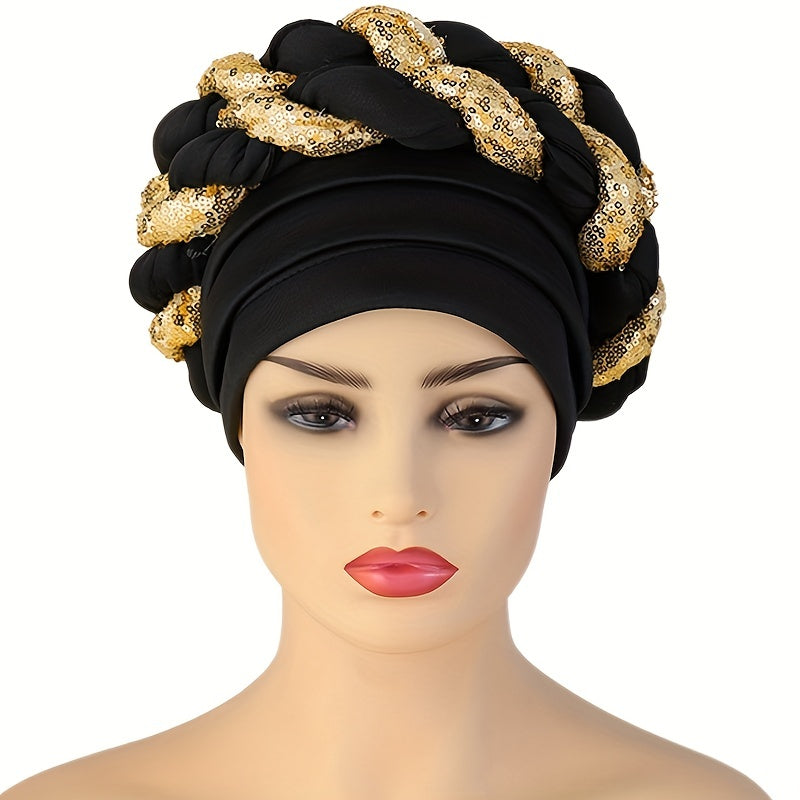 Women's Cable Pattern Bonnet Bandana Cap Head Wrap Turbans Headband