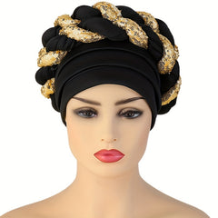 Women's Cable Pattern Bonnet Bandana Cap Head Wrap Turbans Headband