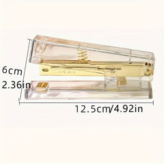 Clear Acrylic Stapler Champagne Hardware Desk Accessory Office Home School