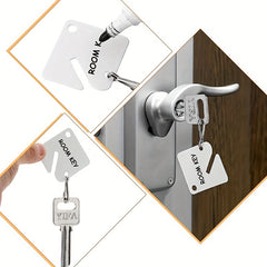 50pcs Rack Key Tags 3.81 Cm Slotted Plastic Tags with Metal Snap Hooks