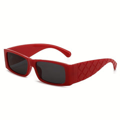 Square Frame Futuristic Sunglasses Wide Temple Cyber Punk Style