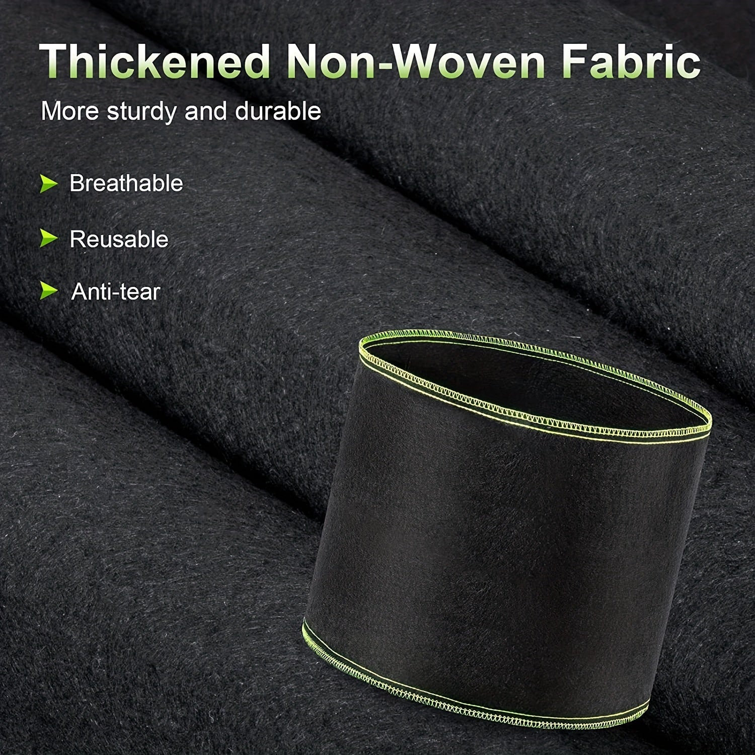 Thickened Nonwoven Fabric Pots 1pc with Handles and Breathable Felt
