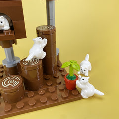 City Cattery Building Blocks Toys MOC Cats House Farm DIY Blocks Gift