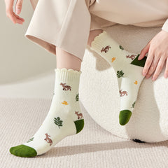 Floral Print Mid Tube Socks for Women