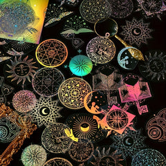 45pcs Glitter Laser Sticker Set for Literature Art Scrapbooking & DIY