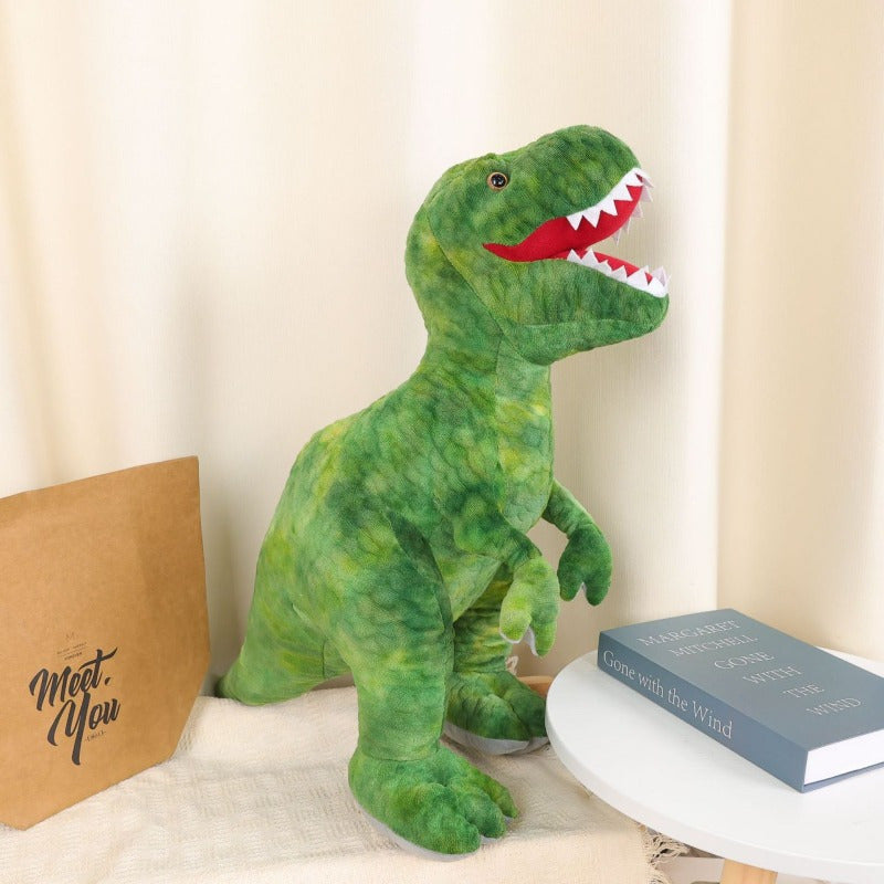 30cm Green T Rex Plush Toy & Figurine - Realistic Teeth - Perfect Gift