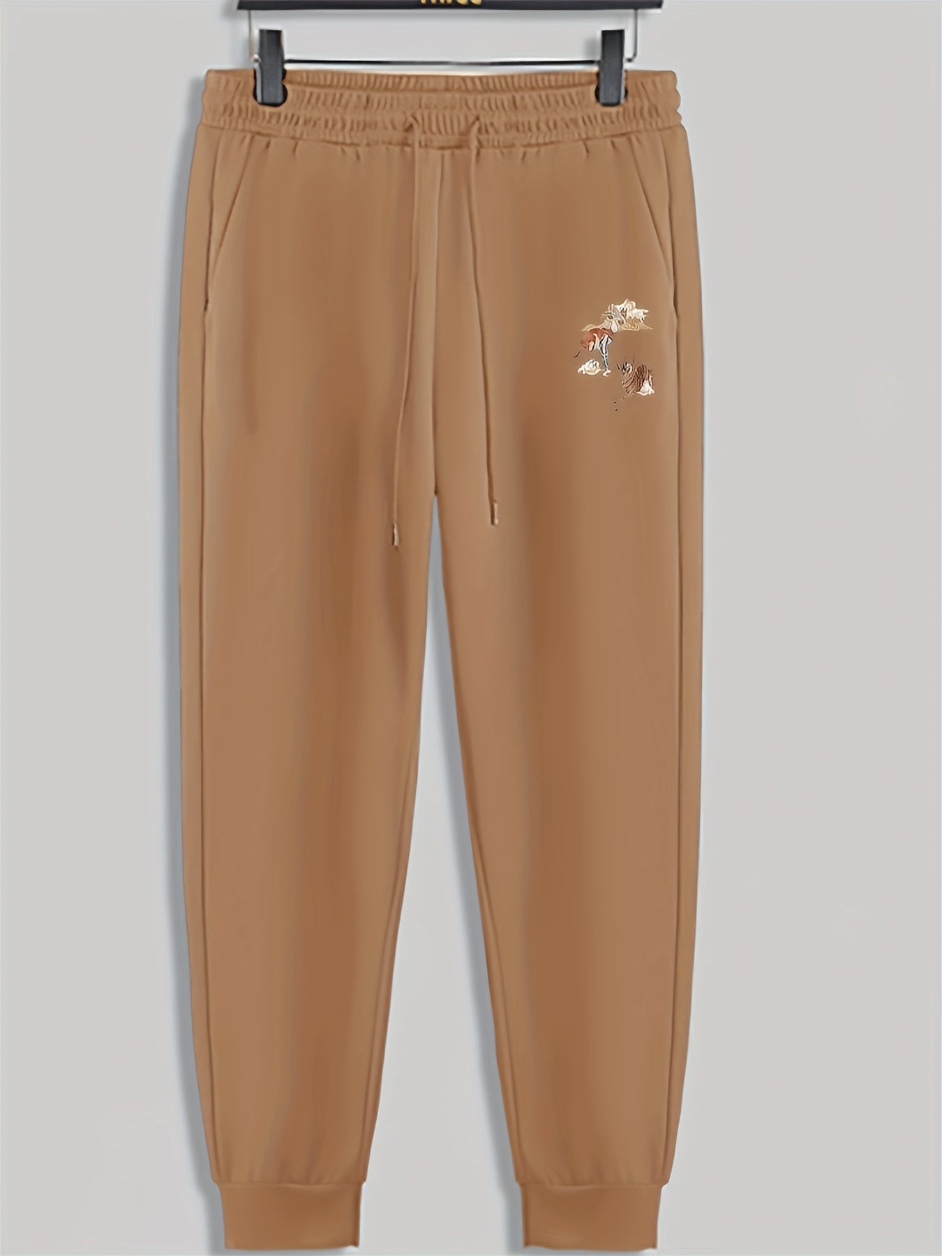 Mountain Print Men's Drawstring Sweatpants for Spring Autumn