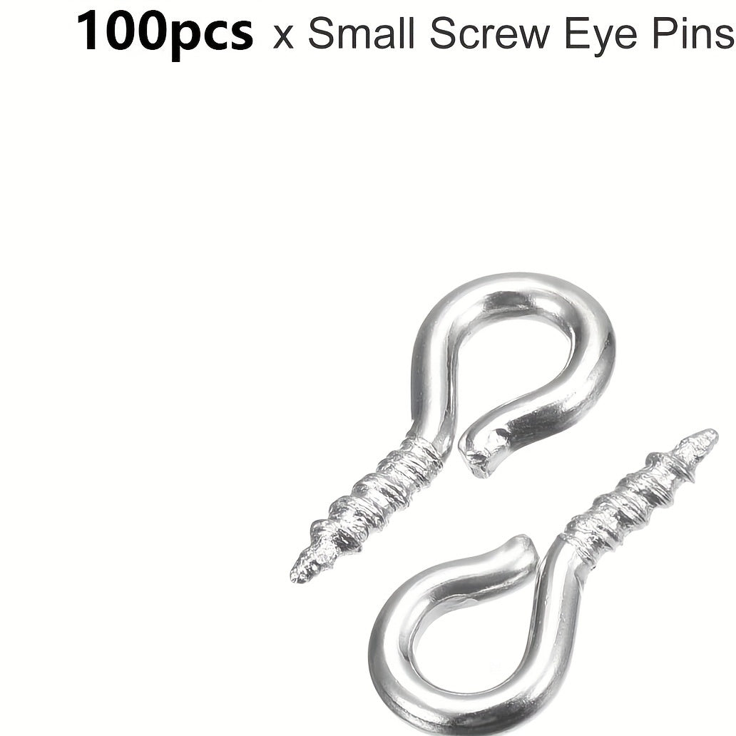 100Pcs Mini Eye Pins 5x10mm Self Tapping Screw Jewelry Making