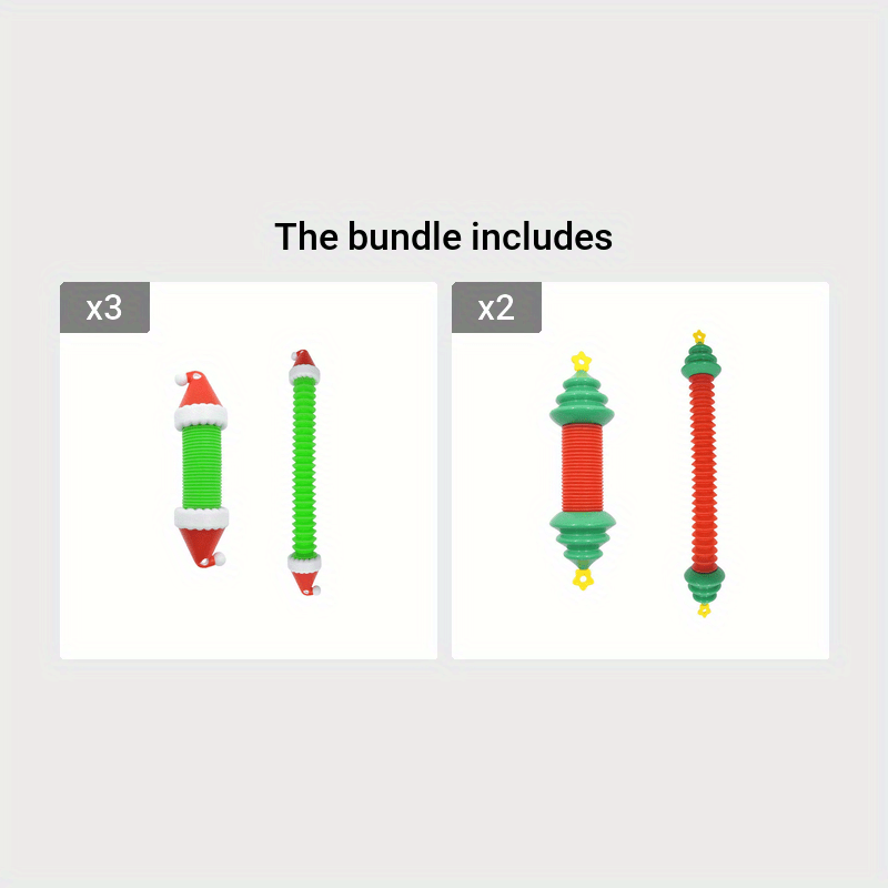 Christmas Mini Pop Tubes Sensory Toys for Kids, Boys, Girls - Stocking Stuffers