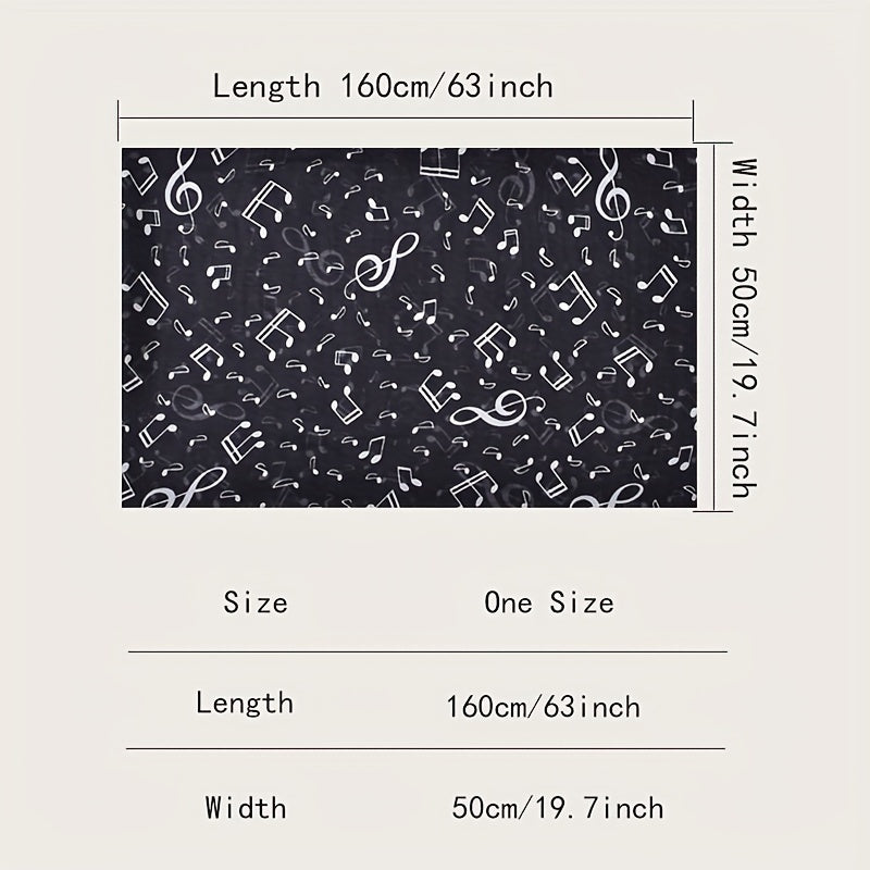 Music Note Chiffon Scarf Solid Gauze Shawl Women