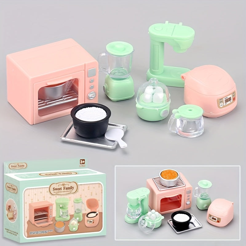 14pcs Dollhouse Kitchen Set: Microwave, Rice Cooker, Egg Cooker & More