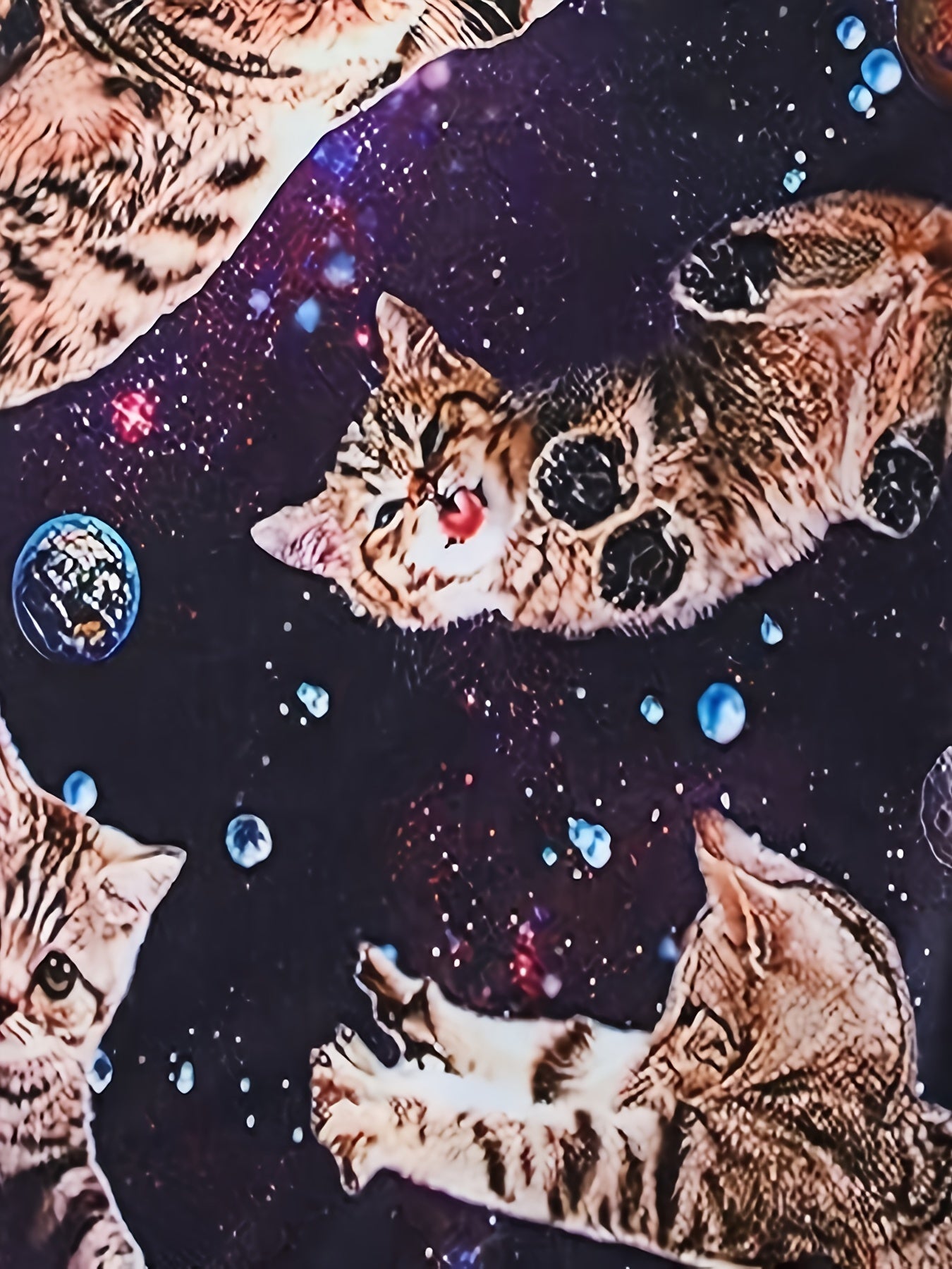 Breathable Astronaut Kitty Short Sleeve T-shirt Girls Spring Summer Gift