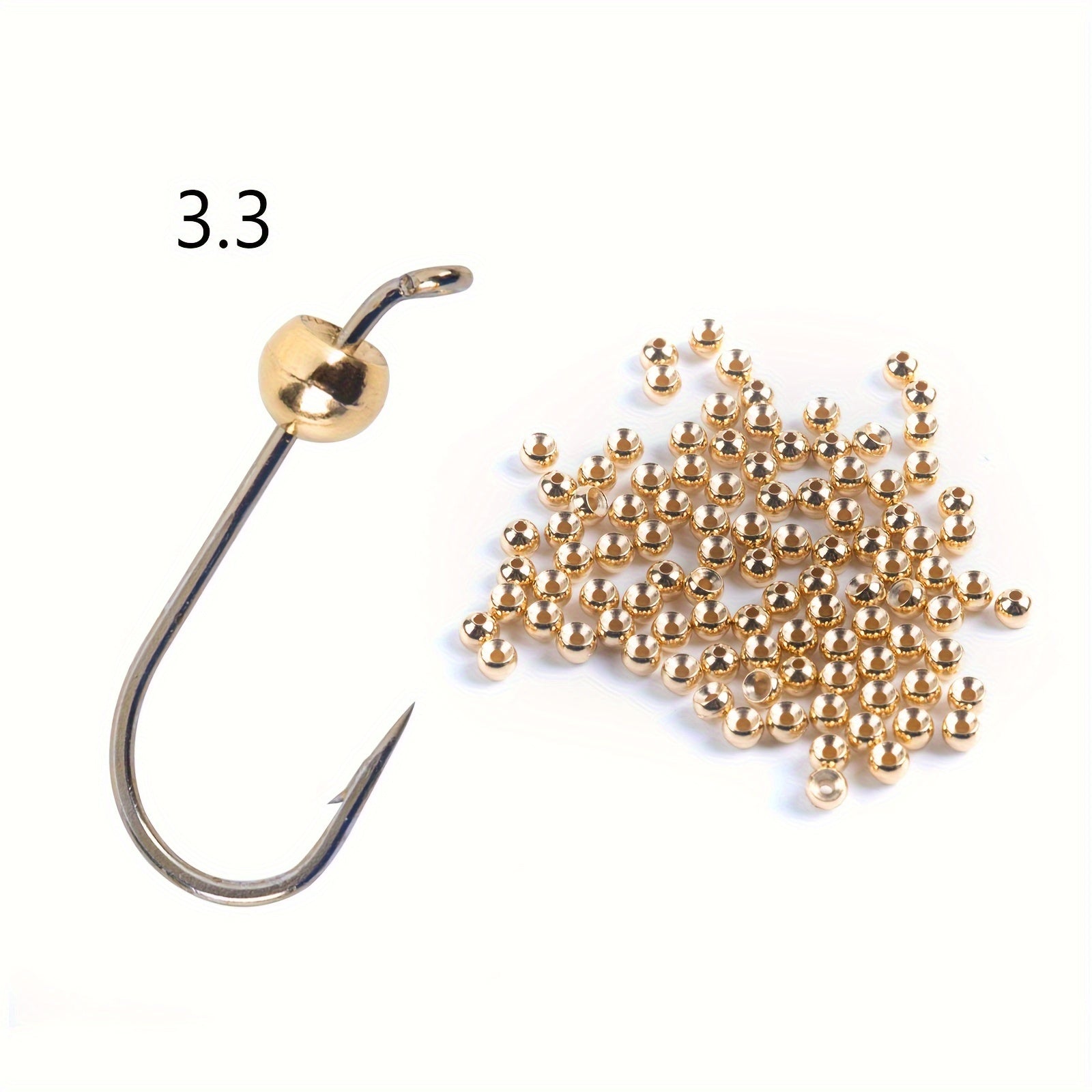 100Pcs High Tungsten Fly Tying Beads for Fresh & Saltwater Fishing