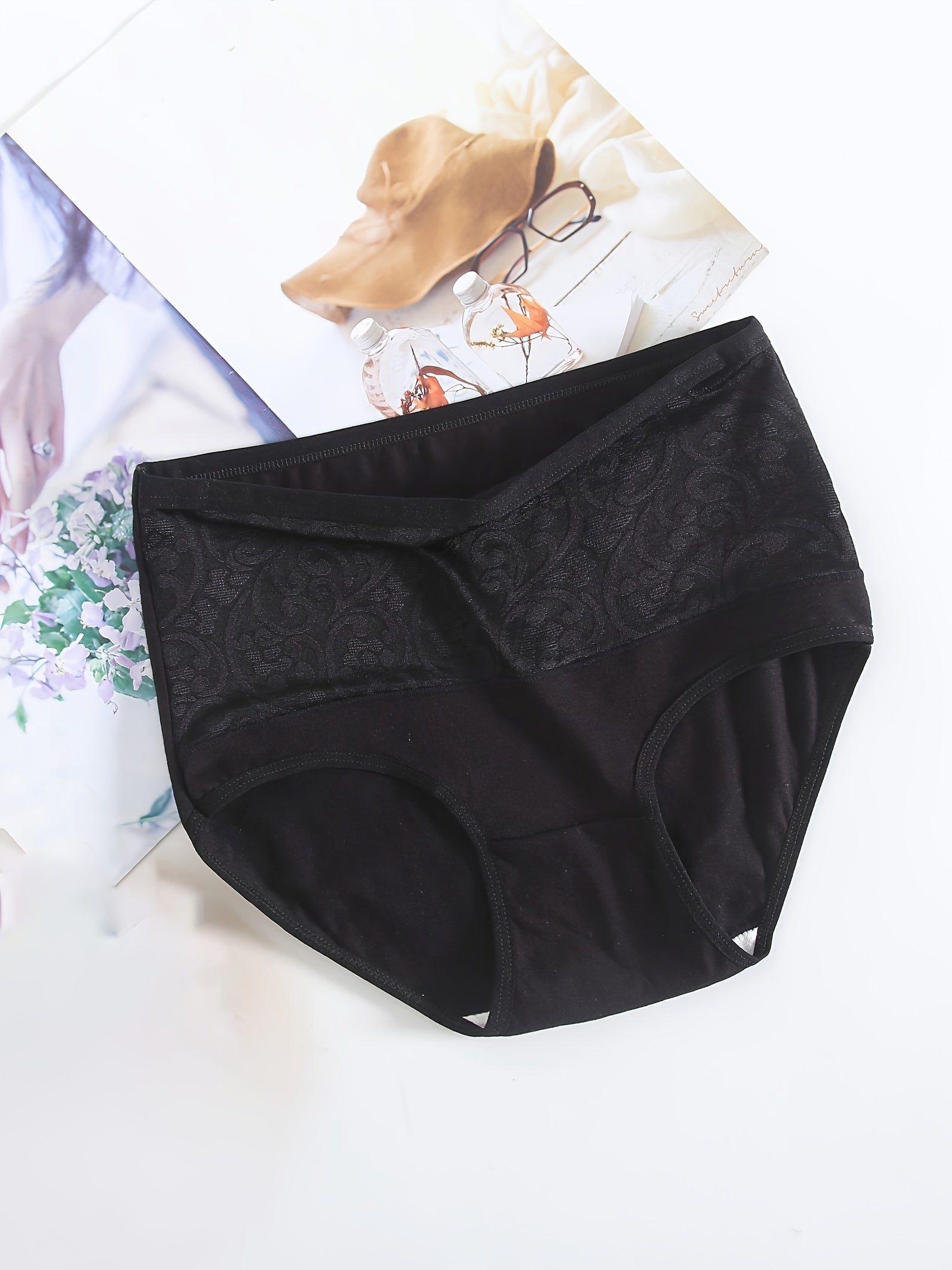 Women's Plus Floral Print High Rise Shaping Panties 3PC Set