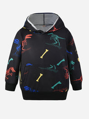 Boys Dinosaur Print Hooded Sweatshirt for Fall