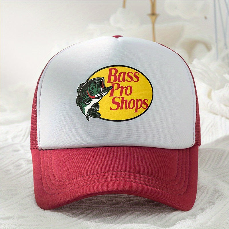 BASS Carp Print Baseball Cap Sunshade Fishing Hat