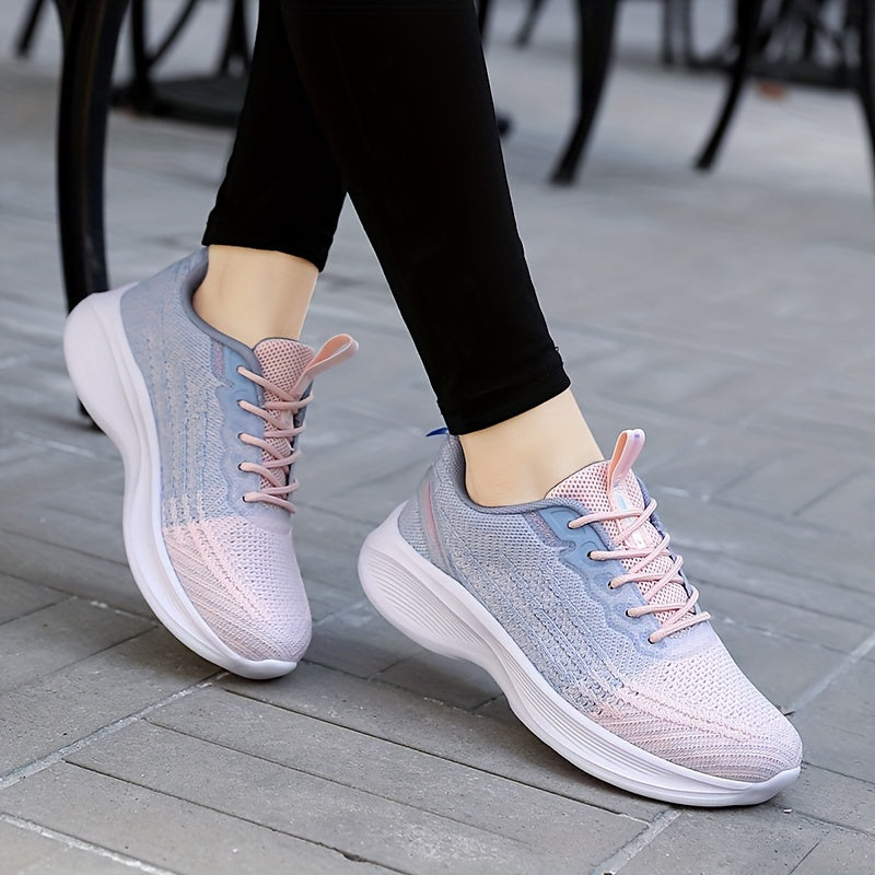 Women's Contrast Running Shoes Lightweight Breathable Sports Sneakers