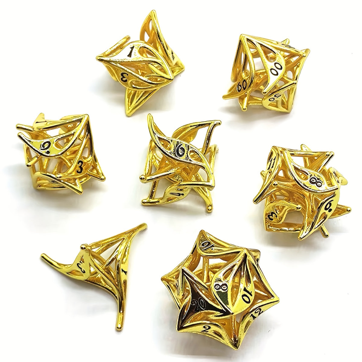7pcs Hollow Flower Dice Polyhedral Dice Mini Dice For Game Entertainment