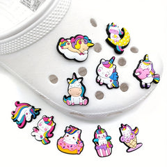 25pcs Unicorn Shoe Charms for Clogs Sandals PVC Shoe Decorations