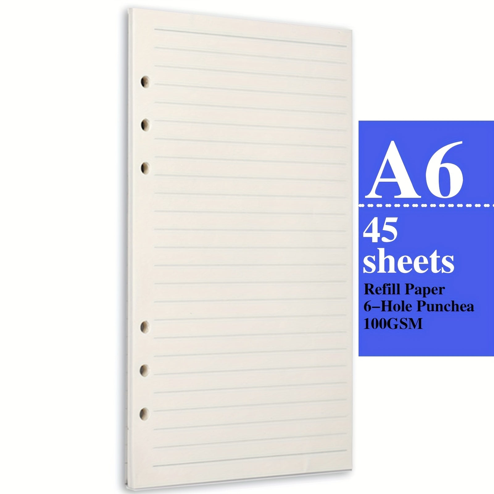 A6 Refills Lined Paper 45 Sheets 90 Pages For 6 Ring Binders