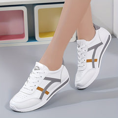 Women's Colorblock Casual Sneakers Lace Up Low Round Toe Non slip Shoes