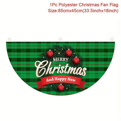Christmas Outdoor Fan Banner Santa Claus Snowman Elk Christmas Home Decoration