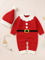 Infant Christmas Onesie & Santa Hat Set Cosplay Santa Claus